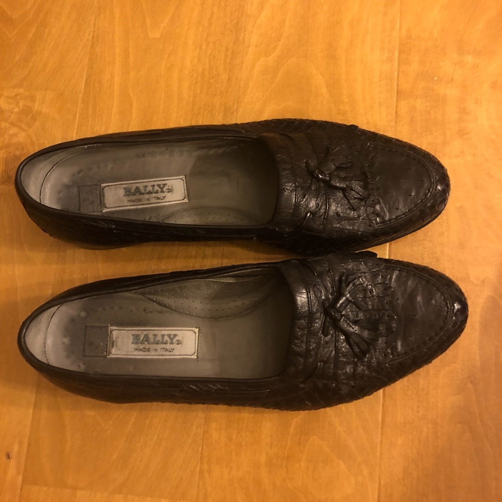 Men’s Black Bally slip on shoes